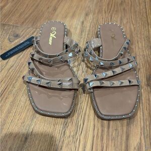 Women’s Tan Studded Sandals